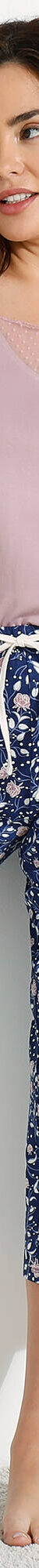 T- shirt pyjama manches courtes motif floral imprimé (mauve grisé) T- shirt pyjama manches courtes motif floral imprimé (mauve grisé)